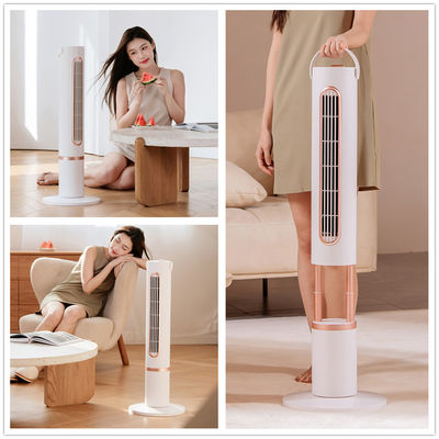 Calidad  5V Cooling Tower Fan Polymer Battery Oscillating Wide Angle Fan Remote Control Fábrica