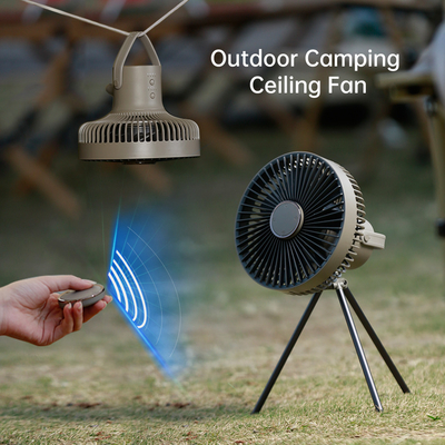 ABS al aire libre Mini Tripod Fan portátil ligero recargable de la fan de la batería que acampa 10000mAh
