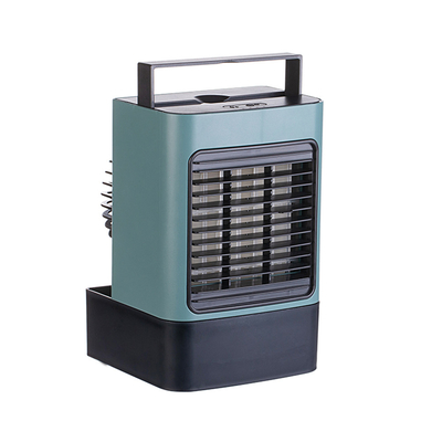 Ventilador portátil de aire frío, luz LED, tamaño del escritorio, dirección del viento ajustable