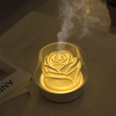 difusor colorido del Aromatherapy del diseño floral del difusor del aroma de los difusores del aceite esencial de la luz de la noche de 400ml 7 LED