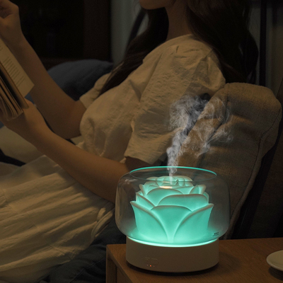 difusor colorido del Aromatherapy del diseño floral del difusor del aroma de los difusores del aceite esencial de la luz de la noche de 400ml 7 LED