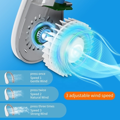 Fan recargable del bolsillo de aire del flujo USB de la fan deporte portátil deshojado del collar del pequeño