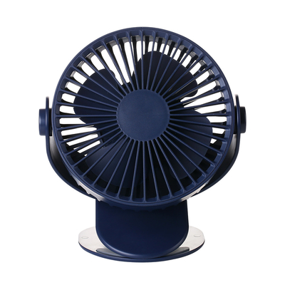 Mini USB fan giratoria portátil recargable de 360 grados de 5 Vane Desk Clip On Fan