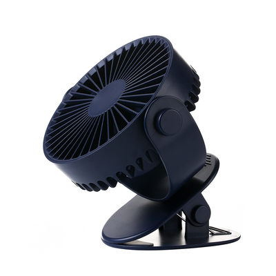 Mini USB fan giratoria portátil recargable de 360 grados de 5 Vane Desk Clip On Fan